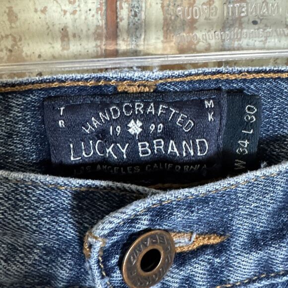 Lucky Brand 121 Heritage Slim Jeans Men's Size 34x30 (Actual 37x29) Blue Denim - Picture 2 of 10